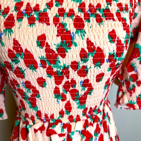 Betsey Johnson Strawberry Fields Smocked Maxi Dress XS - Picture 4 of 7